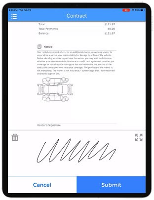 Rent Centric Paperless Counter Digital Signature Rental
