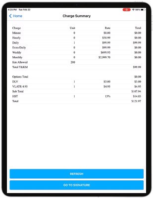 Rent Centric Paperless Counter Charges Summary Rental